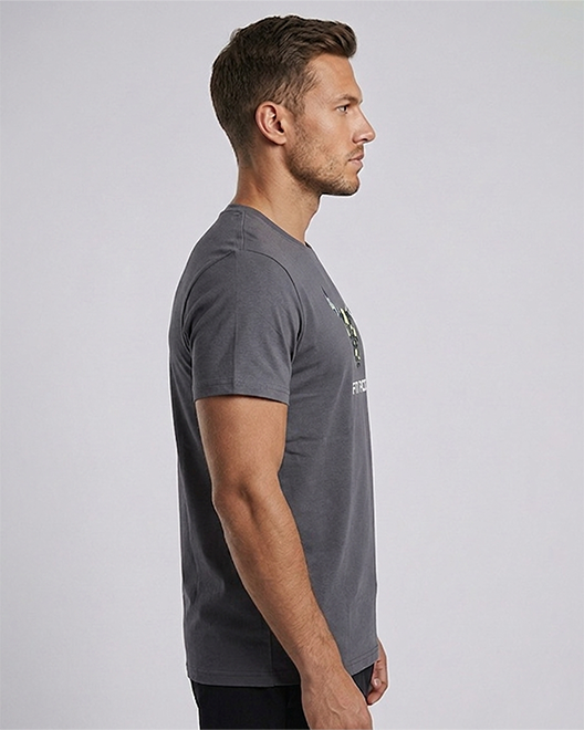 CoreWear Graphic Round Neck T-Shirt – Steel Grey Camo