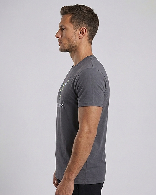 CoreWear Graphic Round Neck T-Shirt – Steel Grey Camo