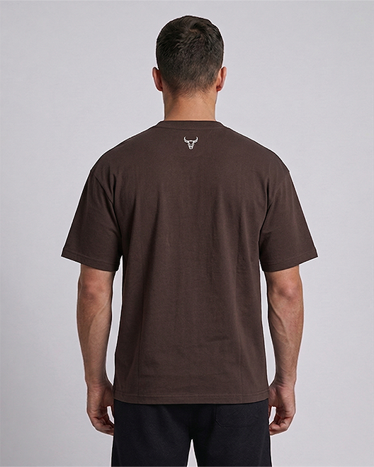 UrbanCore Oversized Graphic T-Shirt – Mocha Brown