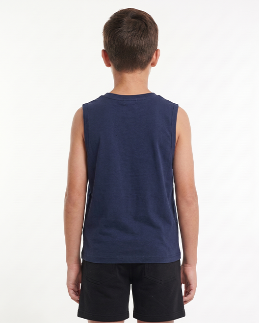 Kids Premium Sleeveless T-Shirt – Navy Active Fit