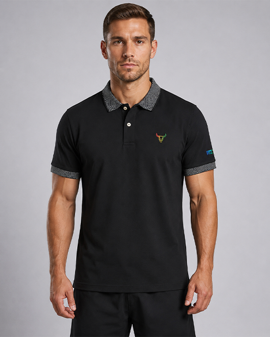 Fitrock Signature Bull Polo T-Shirt – Black