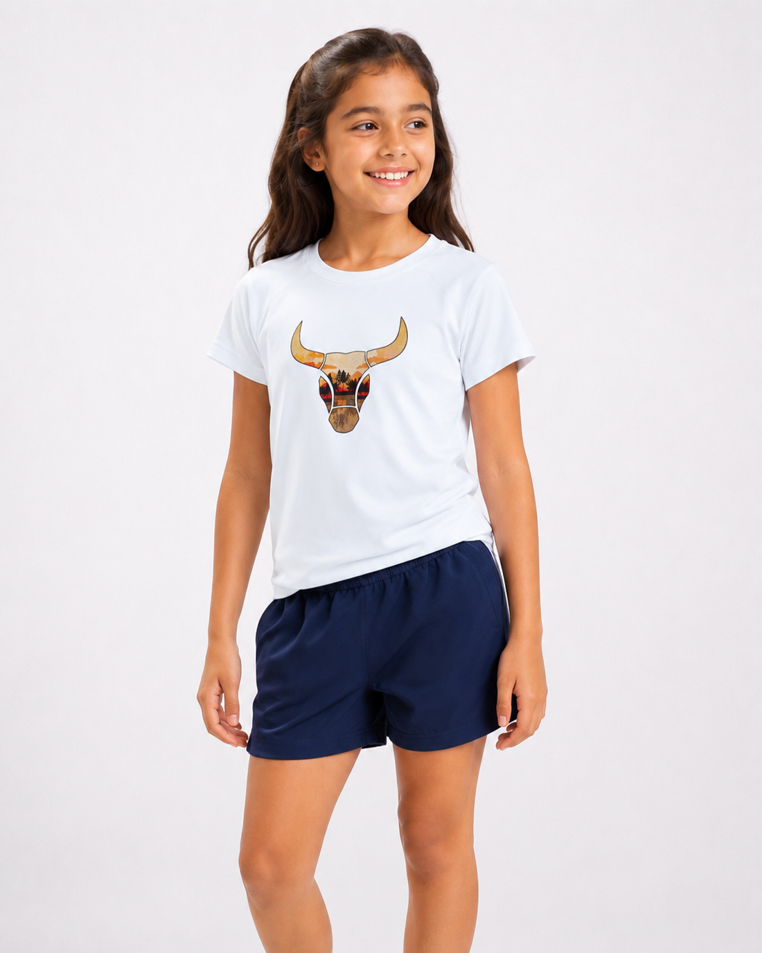 Fitrock Girls Active Graphic T-Shirt - Ice Blue