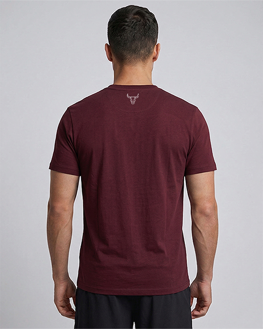 CoreWear Essential Round Neck T-Shirt – Burgundy Maroon