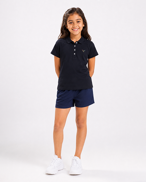 Fitrock Girls Performance Polo T-Shirt - Black