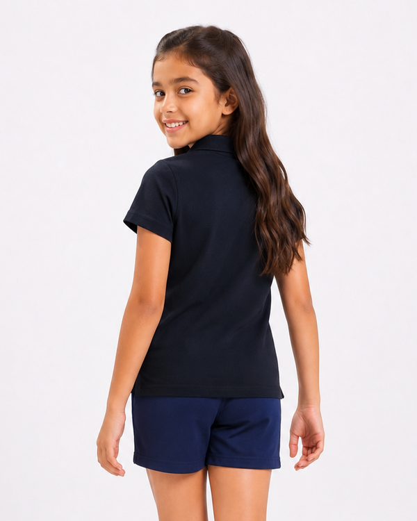 Fitrock Girls Performance Polo T-Shirt - Black