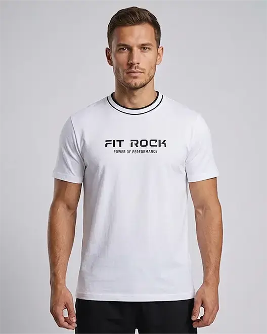 CoreWear Printed Round Neck T-Shirt – Arctic White