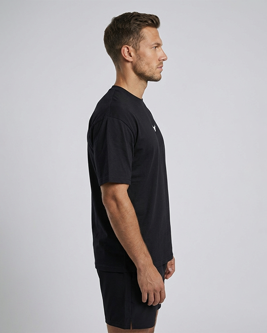 UrbanCore Oversized BackPrint T-Shirt – Jet Black