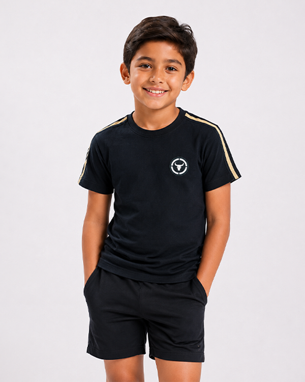 Fitrock Kids Black Sports T-Shirt