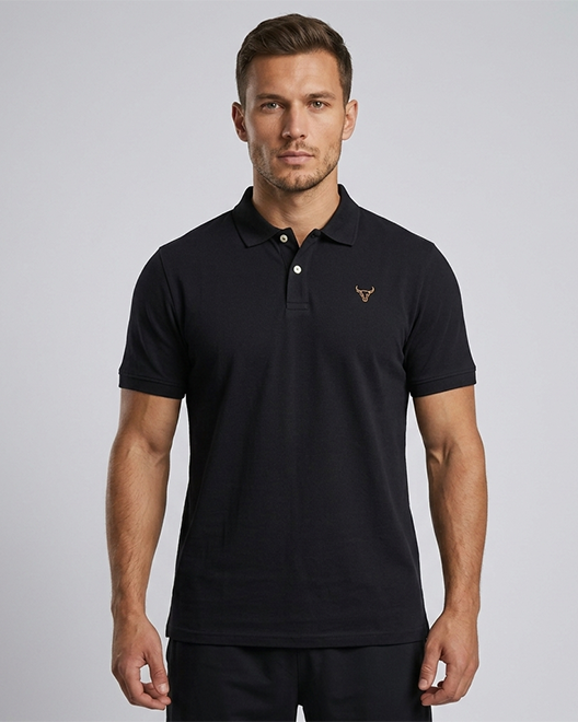 ElitePolo Signature T-Shirt – Jet Black Gold Edition