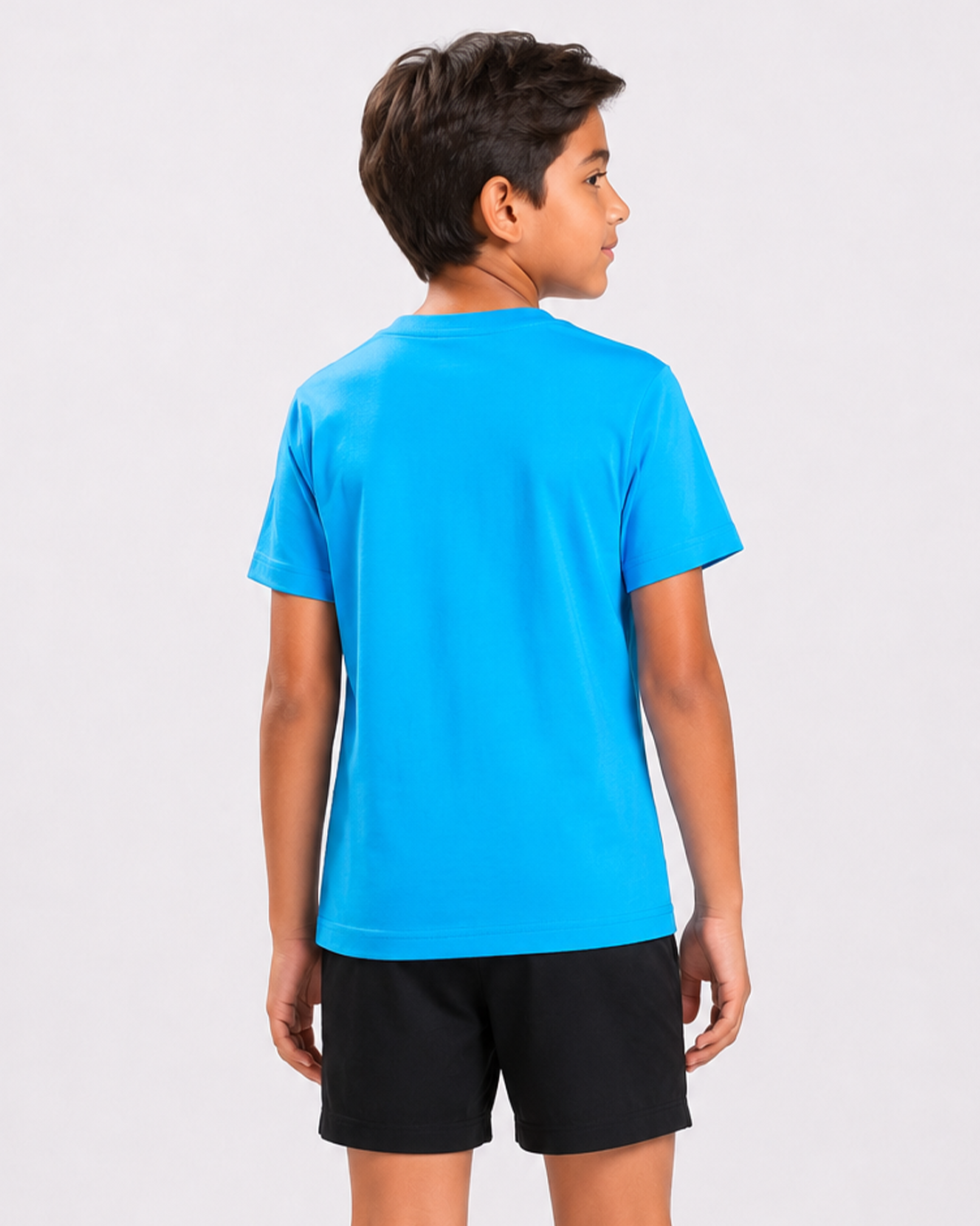 Fitrock Kids Sky Blue Graphic Sports T-Shirt