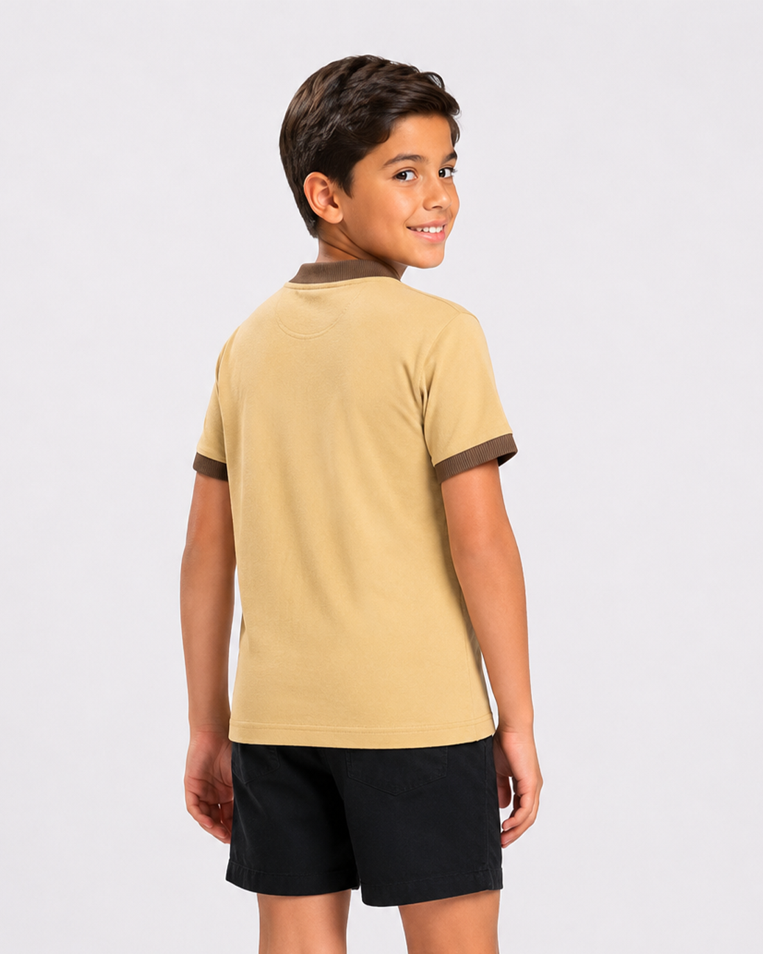 Fitrock Kids Beige Polo T-Shirt