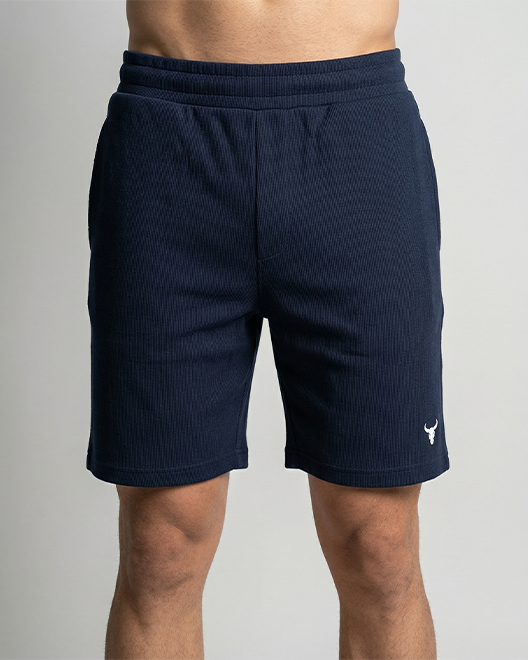 FlexCore Textured Premium Shorts – Navy Blue