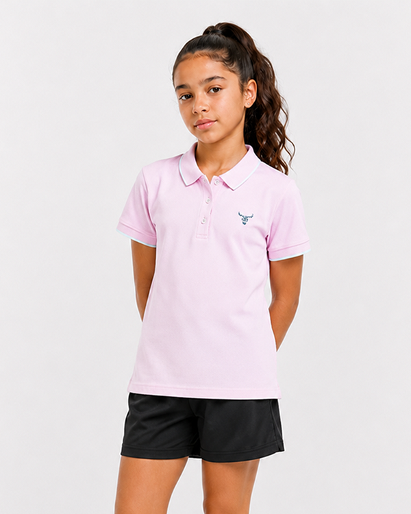 Fitrock Girls Performance Polo T-Shirt - Light Pink
