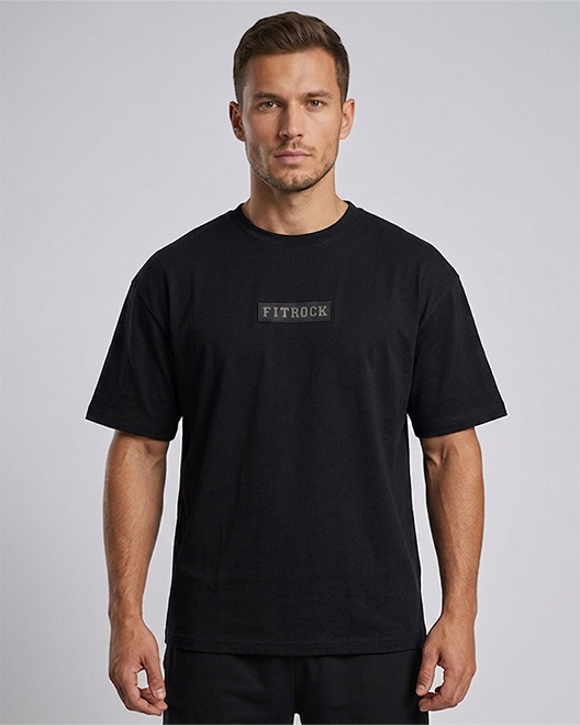 UrbanCore Oversized Minimal T-Shirt – Jet Black