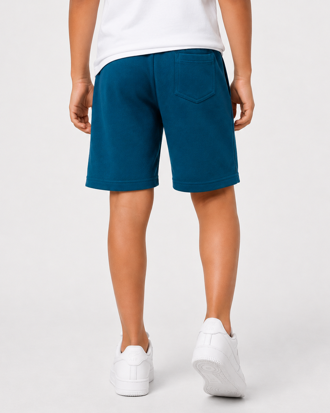 Fitrock Kids Teal Sports Shorts with Diagonal Stripe