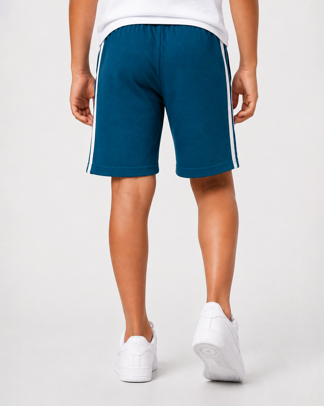 Fitrock Kids Teal Sports Shorts with Contrast Side Stripe