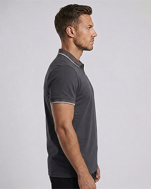 EliteZip Polo T-Shirt – Charcoal Grey