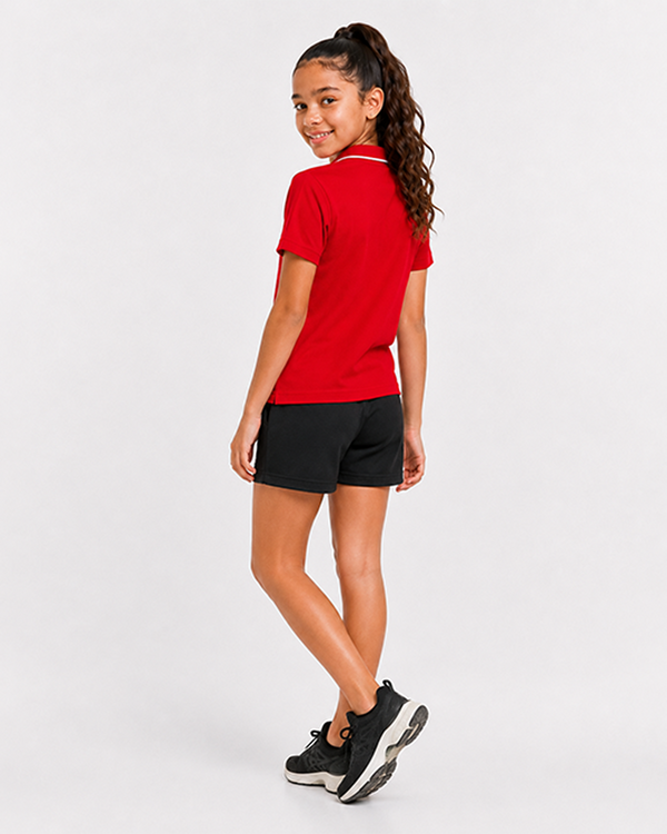 Fitrock Girls Performance Polo T-Shirt - Red