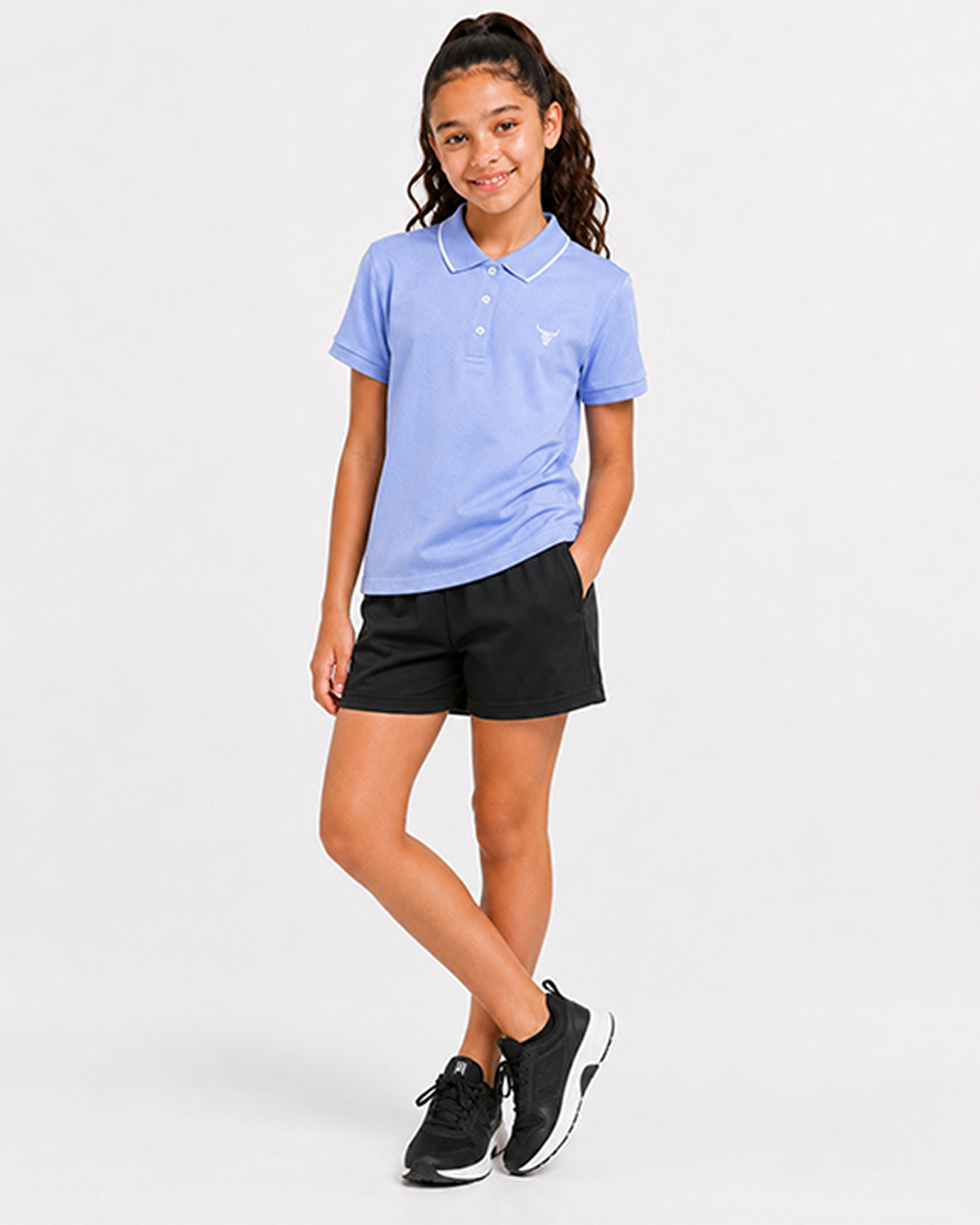 Fitrock Girls Performance Polo T-Shirt - Sky Blue