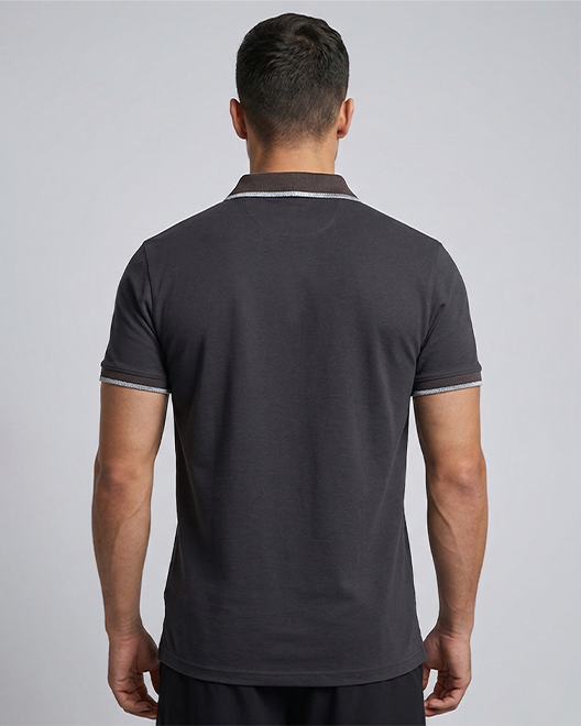 EliteZip Polo T-Shirt – Charcoal Grey