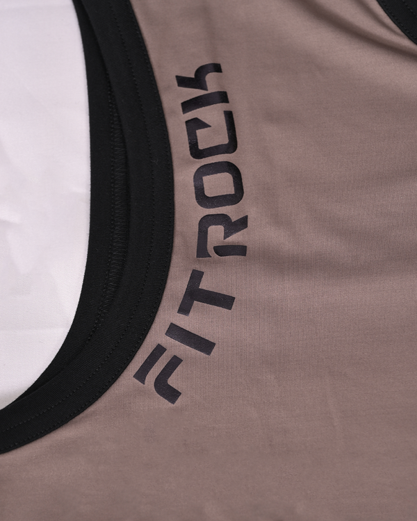 Fitrock Taupe Performance Sleeveless Tee