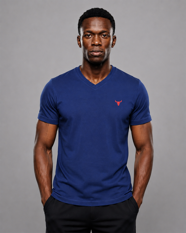 Fitrock Royal Blue V-Neck Performance Tee