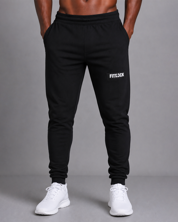 Fitrock Black Tapered Training Joggers
