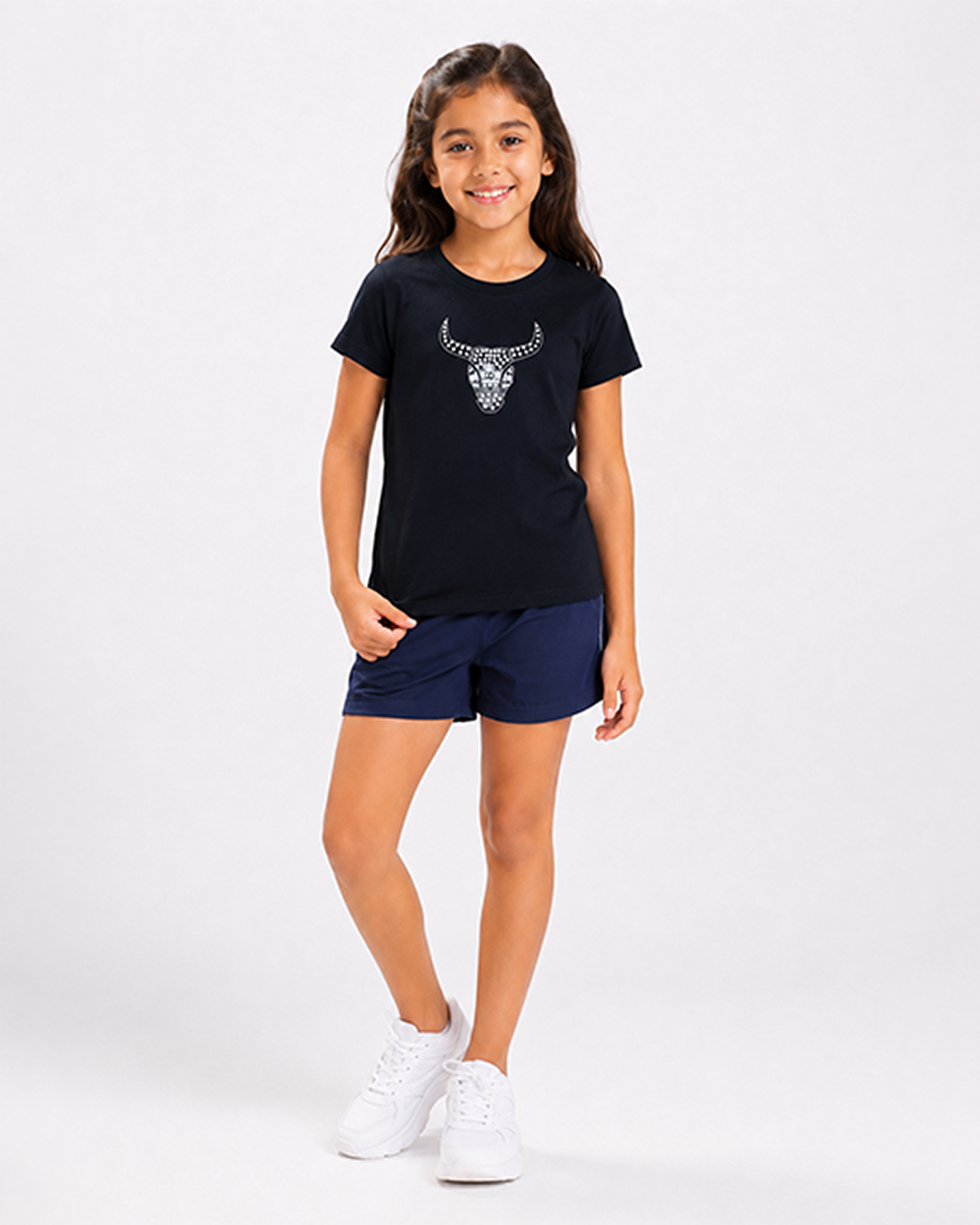 Fitrock Girls Active Graphic T-Shirt - Black