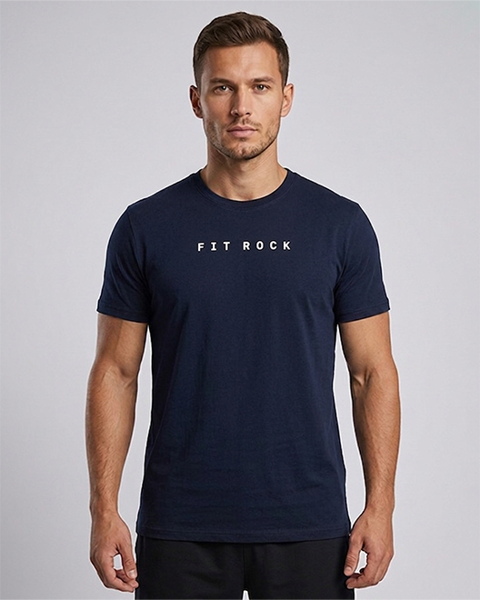 CoreWear Essential Round Neck T-Shirt – Navy Blue