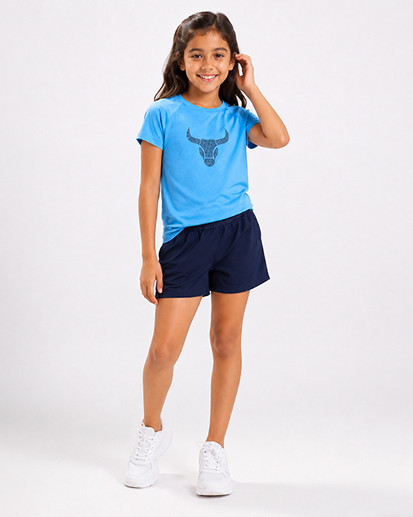 Fitrock Girls Active Graphic T-Shirt - Sky Blue