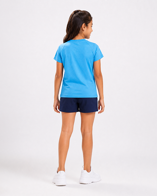 Fitrock Girls Active Graphic T-Shirt - Sky Blue