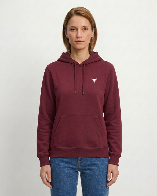 Women’s Premium Pullover Hoodie – Maroon Classic Fit