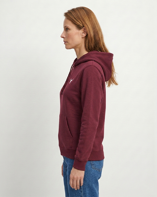 Women’s Premium Pullover Hoodie – Maroon Classic Fit