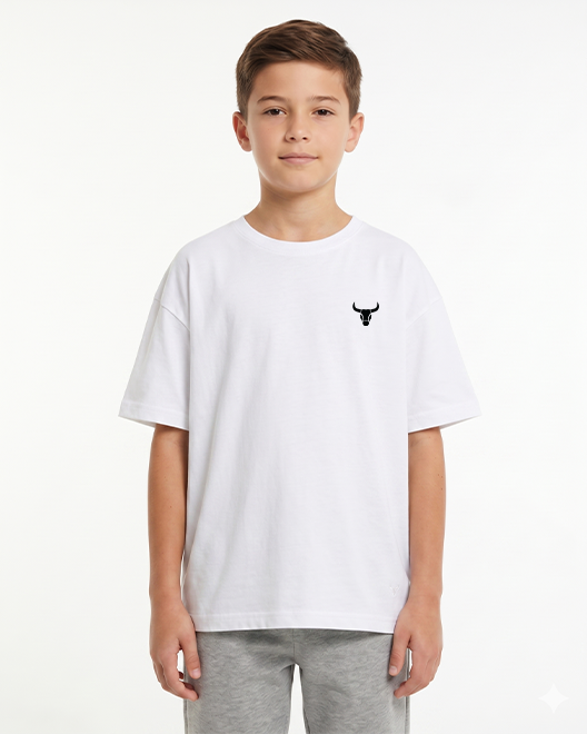 Kids Premium Oversized T-Shirt – Classic White Edition