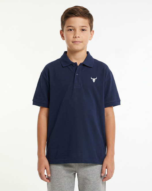 Kids Premium Polo T-Shirt – Navy Blue Classic