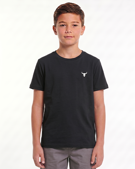 Kids Premium Crew Neck T-Shirt – Jet Black Essential