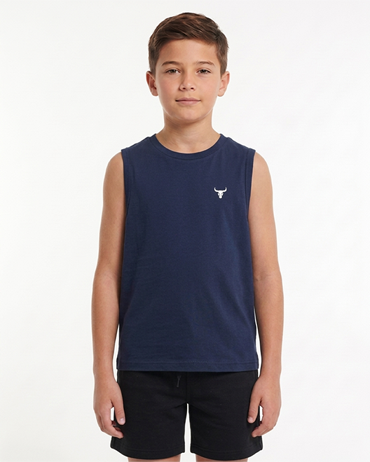 Kids Premium Sleeveless T-Shirt – Navy Active Fit