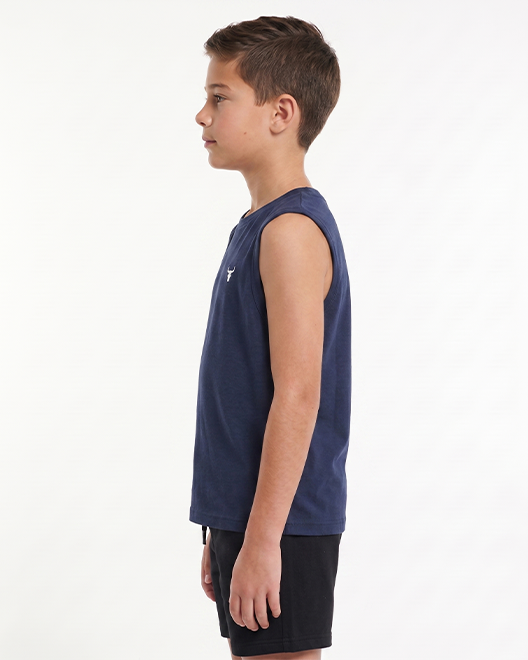 Kids Premium Sleeveless T-Shirt – Navy Active Fit