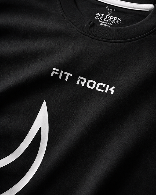 Abstract Bull Graphic Oversized T-Shirt – Black