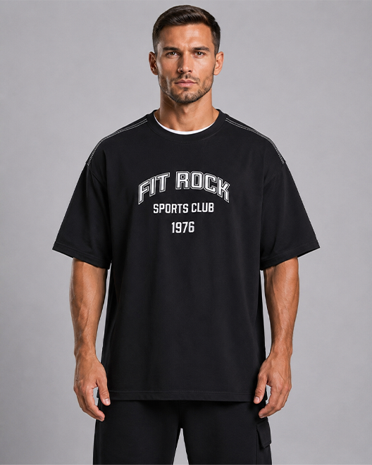 Sports Club Oversized T-Shirt – Black