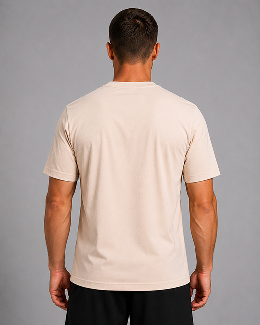 Minimal Embossed Athletic T-Shirt – Beige