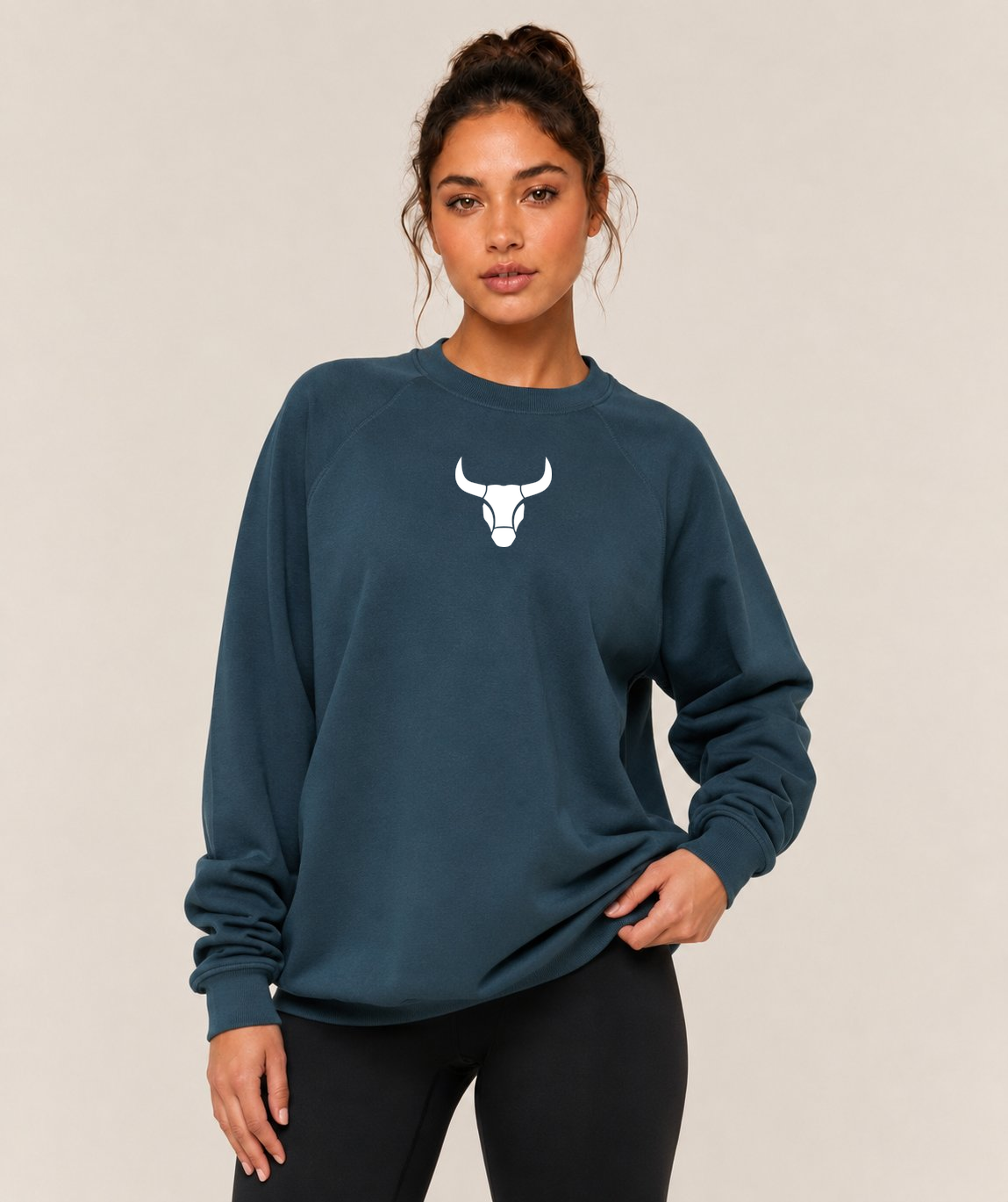 Fitrock Women’s Oversized Gym Sweatshirt – Ocean Blue