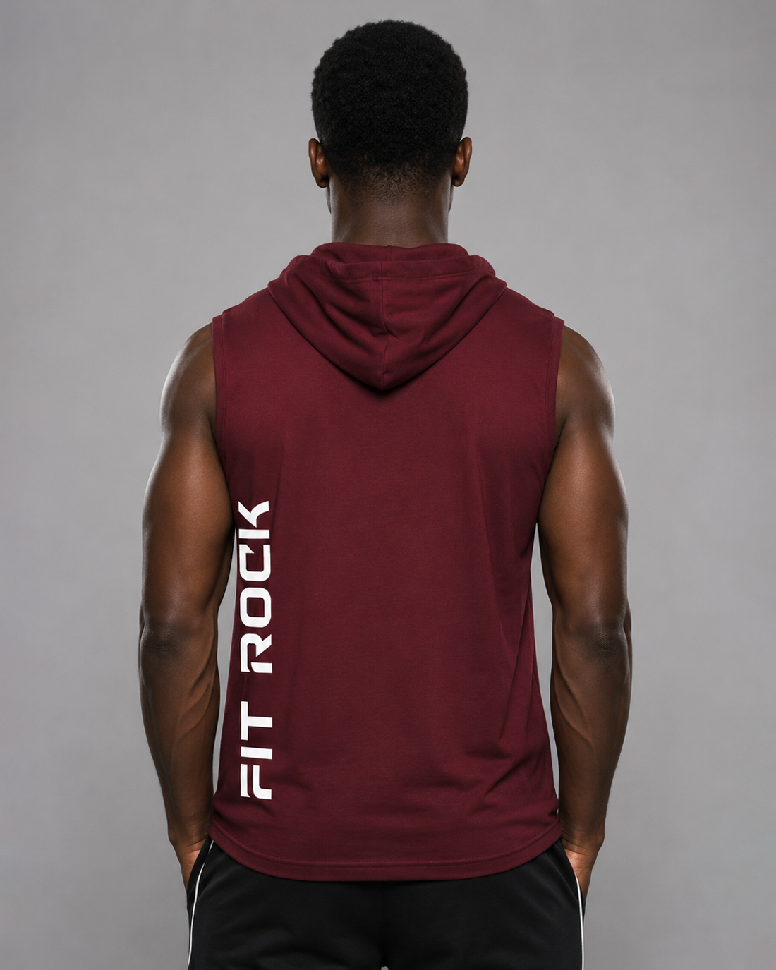 Sleeveless Performance Hoodie – Maroon