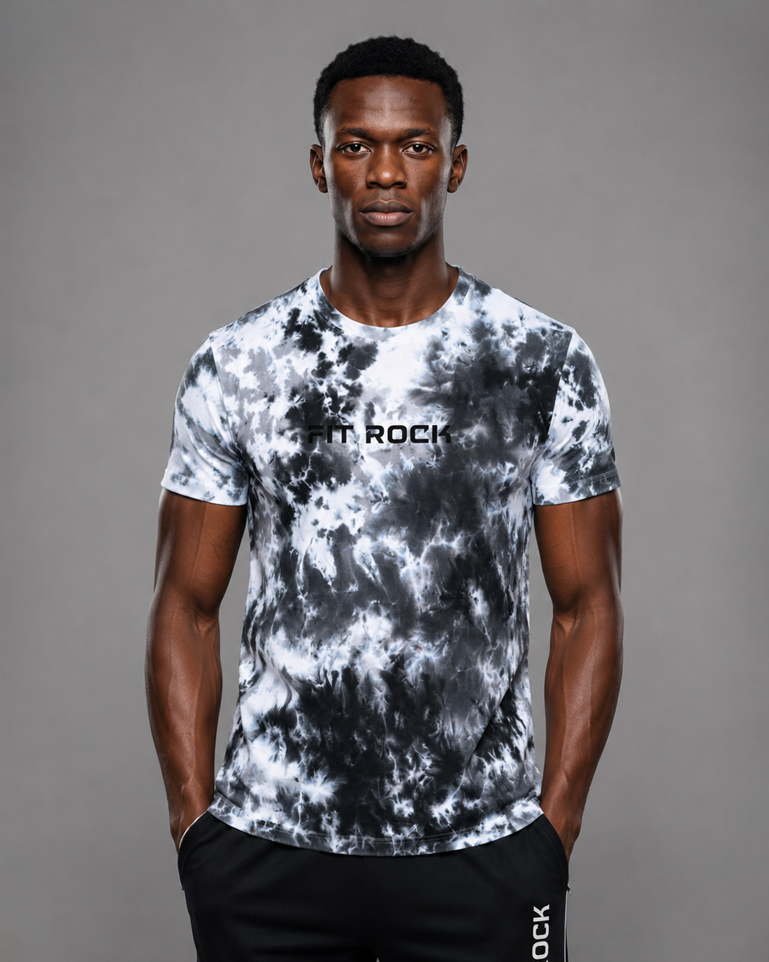 Tie-Dye Performance T-Shirt – Black White