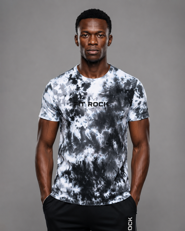 Tie-Dye Performance T-Shirt – Black White