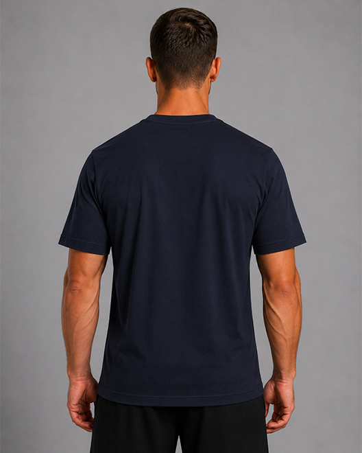 Tonal Embossed Logo T-Shirt – Navy Blue